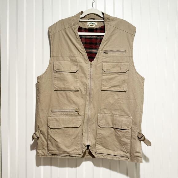L.L. Bean Other - Vintage LL Bean Plaid Lined Utility Vest Fishing Hunting Mens Large Tall
